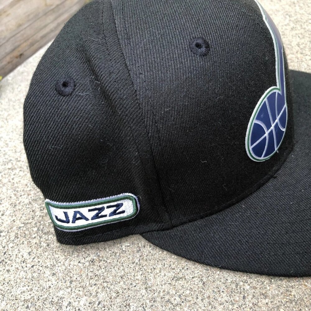 NEW ERA Utah Jazz Fitted Hat 7 1/4 Black Men's 59Fifty Cap NBA Basketball - Picture 4 of 8
